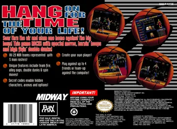 NBA Hang Time (USA) box cover back